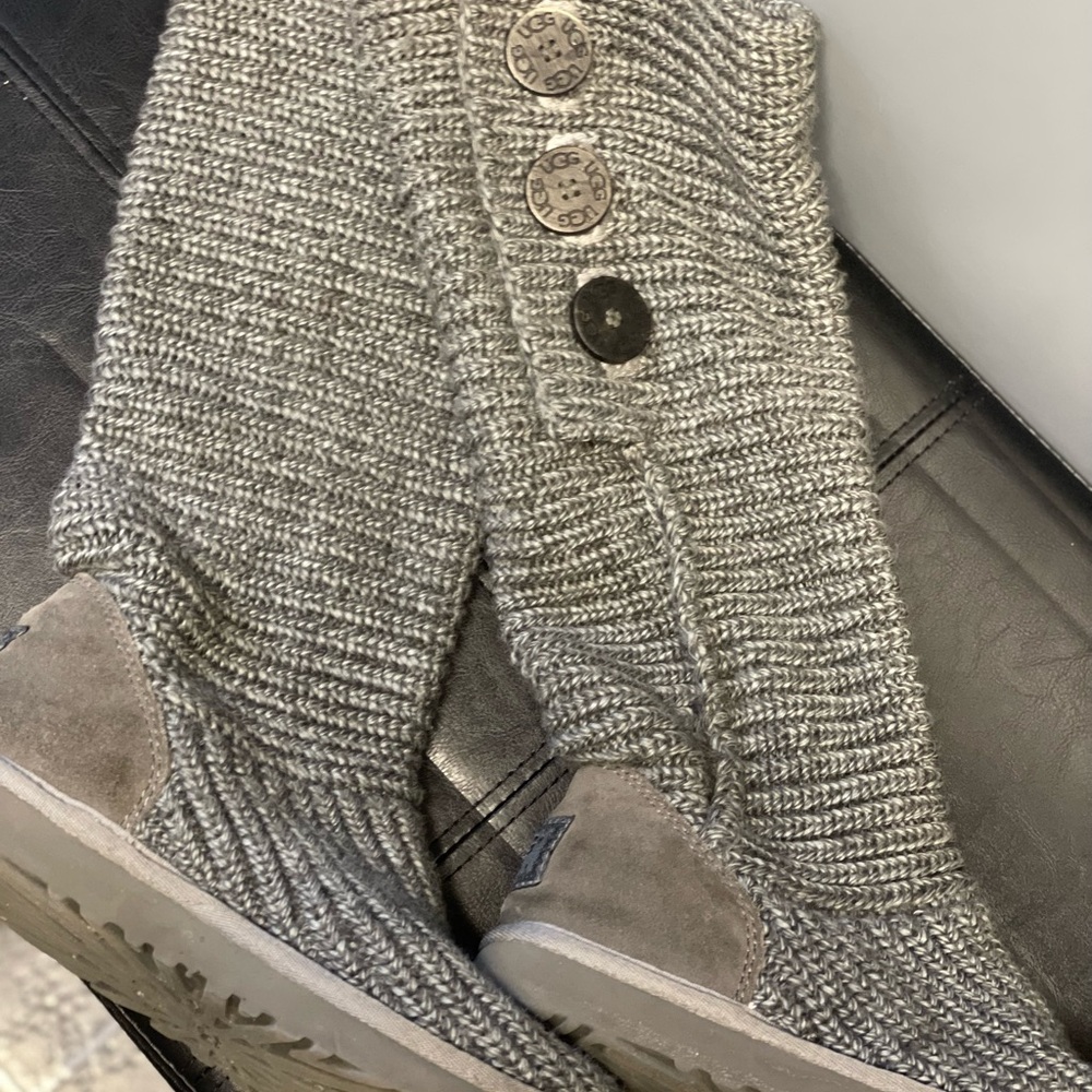 UGG Charcoal Knit Button Boots - Picture 8 of 16